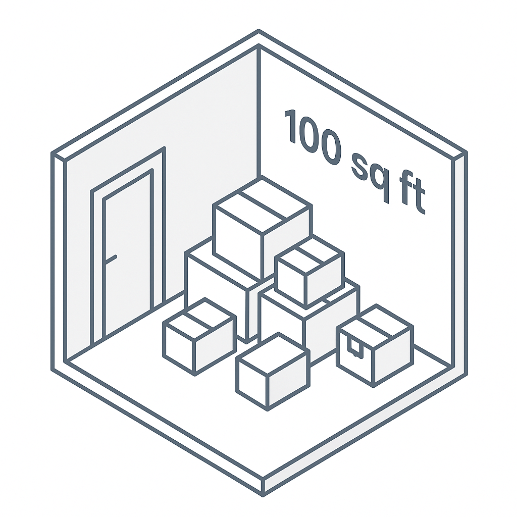 100 sq ft storage unit